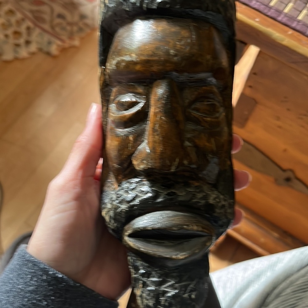Set of 2 African men wooden statue "busts",  Vintage, Handcarved Africa​… - Picture 6 of 6